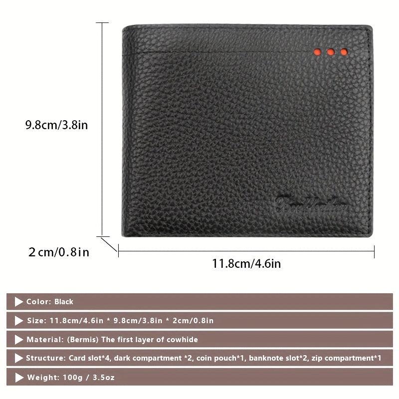 RFID Blocking Leather Wallet w/ Coin Pouch