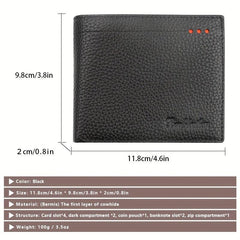 RFID Blocking Leather Wallet w/ Coin Pouch