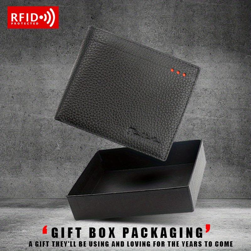 RFID Blocking Leather Wallet w/ Coin Pouch
