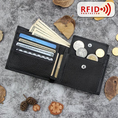 Men's Leather Money Clip Wallet RFID Card Holder