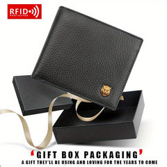 Men's Leather Money Clip Wallet RFID Card Holder