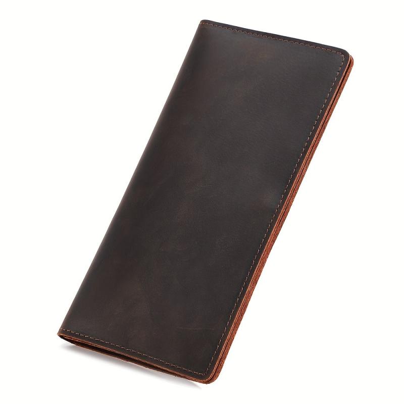 Vintage Cow Leather Wallet Men Long Wallet Clutch Bag Male Purse