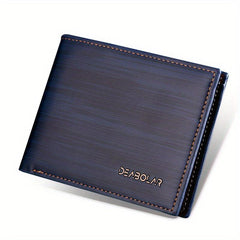 Men's Short Wallet Soft Leather Horizontal Tree Pattern Dollar Clip