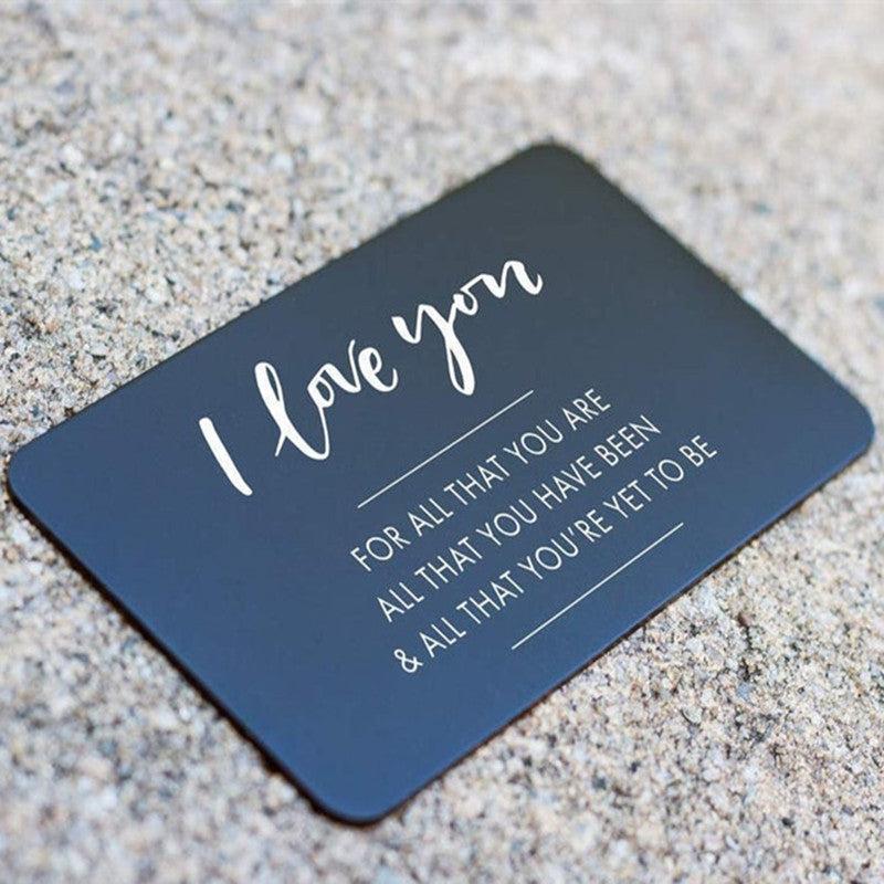 Metal Wallet Insert Card - Anniversary Gift for Him