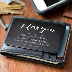 Metal Wallet Insert Card - Anniversary Gift for Him