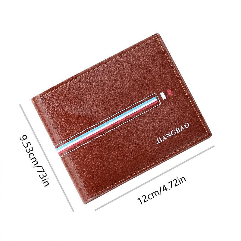 Men's Short Wallet Horizontal Weave Contrast Colors Student Wallet