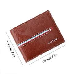 Men's Short Wallet Horizontal Weave Contrast Colors Student Wallet
