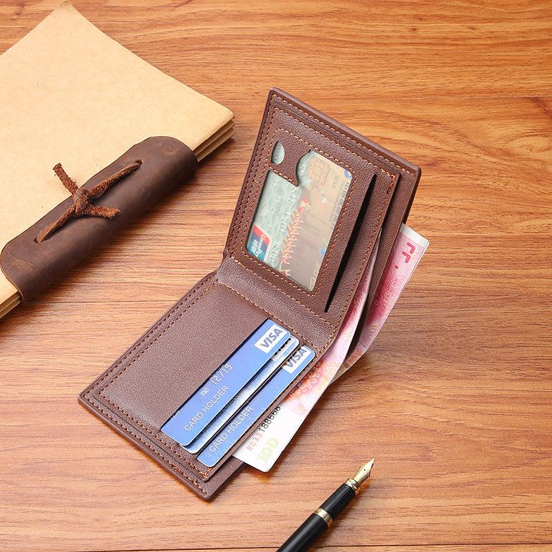 Men's Short Wallet Horizontal Weave Contrast Colors Student Wallet