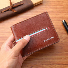 Men's Short Wallet Horizontal Weave Contrast Colors Student Wallet