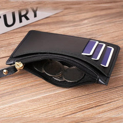 Men's Credit Card Holder Multiple Card Slots Zipper Business Coin Purse Key