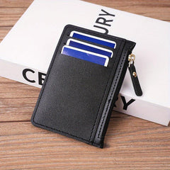 Men's Credit Card Holder Multiple Card Slots Zipper Business Coin Purse Key