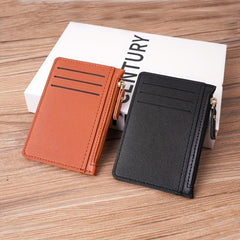 Men's Credit Card Holder Multiple Card Slots Zipper Business Coin Purse Key