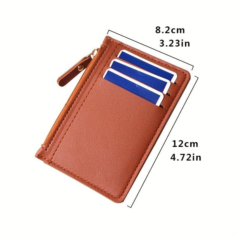Men's Credit Card Holder Multiple Card Slots Zipper Business Coin Purse Key