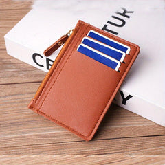 Men's Credit Card Holder Multiple Card Slots Zipper Business Coin Purse Key