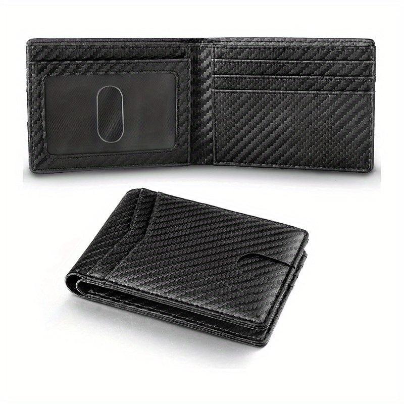 Men's Slim Leather Short Wallet RFID Blocking Front Pocket Bifold Wallet
