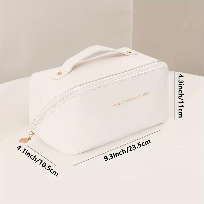 Solid Makeup Bag Zipper Portable Cosmetic Bag Travel Toiletry Wash Bag