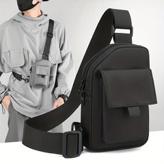 Men's Casual Shoulder Bag Waterproof Chest Bag For Outdoor Sports