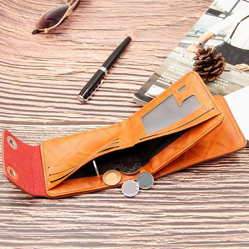 Dollar Pattern Bifold Wallets PU Leather Credit Card Holder Money Clip