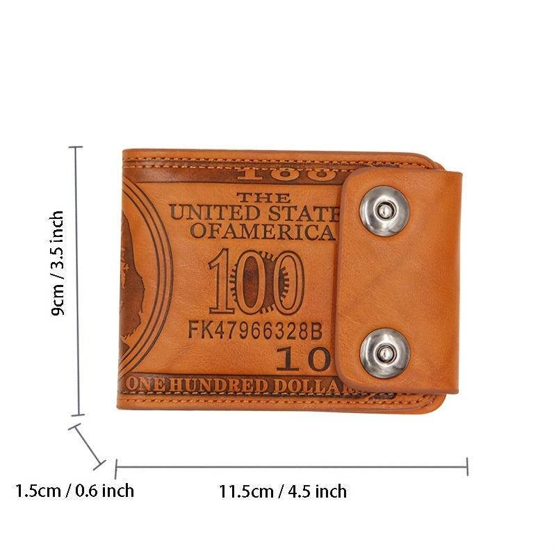 Dollar Pattern Bifold Wallets PU Leather Credit Card Holder Money Clip
