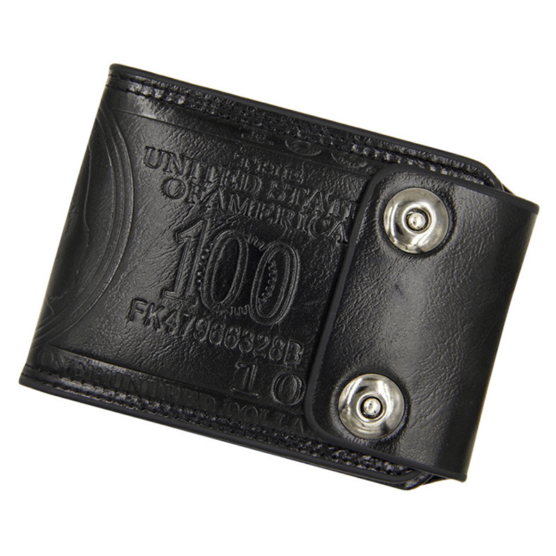 Dollar Pattern Bifold Wallets PU Leather Credit Card Holder Money Clip