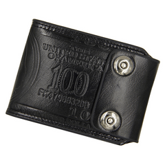Dollar Pattern Bifold Wallets PU Leather Credit Card Holder Money Clip