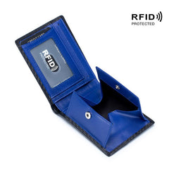 Carbon Fiber Leather Slim Wallet Men RFID Money Clip Front Pocket