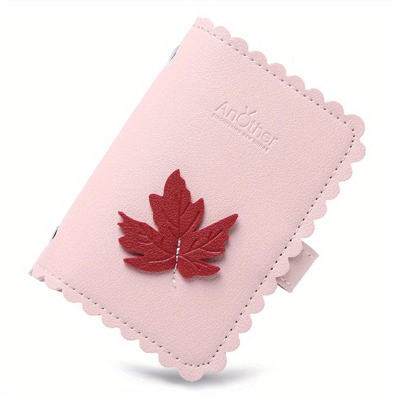 26 Card Slot PU Leather Credit Card Storage Bag Unisex Maple Leaf Pattern