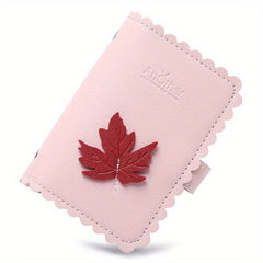 26 Card Slot PU Leather Credit Card Storage Bag Unisex Maple Leaf Pattern