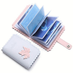 26 Card Slot PU Leather Credit Card Storage Bag Unisex Maple Leaf Pattern