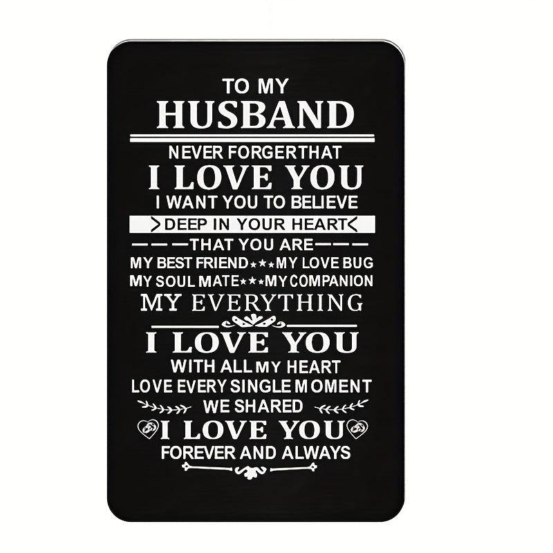 I LOVE YOU Engraved Aluminum Wallet Insert Card