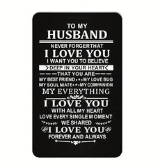 I LOVE YOU Engraved Aluminum Wallet Insert Card