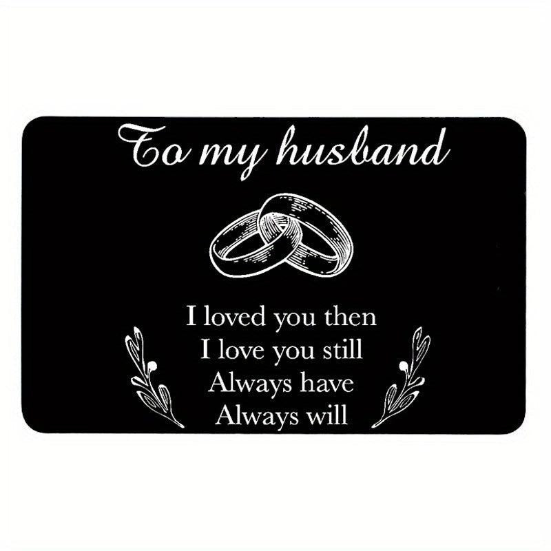I LOVE YOU Engraved Aluminum Wallet Insert Card