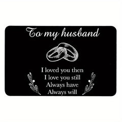 I LOVE YOU Engraved Aluminum Wallet Insert Card