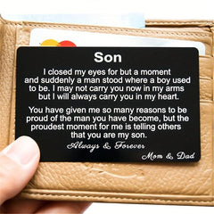 I LOVE YOU Engraved Aluminum Wallet Insert Card