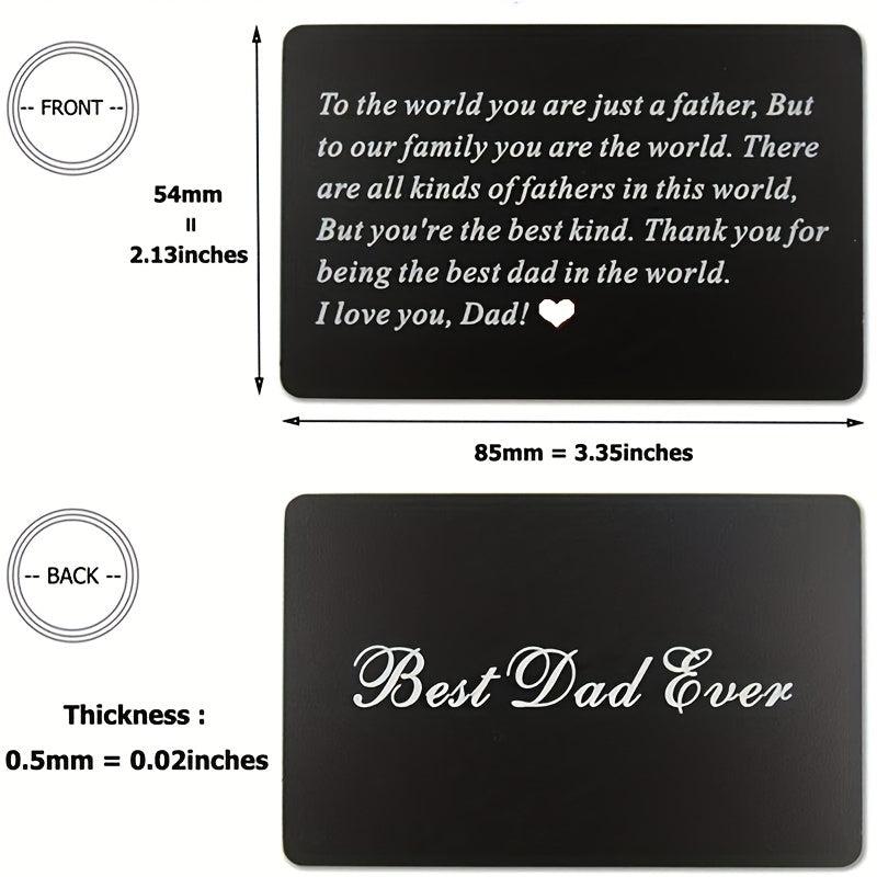 I LOVE YOU Engraved Aluminum Wallet Insert Card