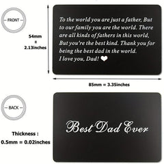 I LOVE YOU Engraved Aluminum Wallet Insert Card