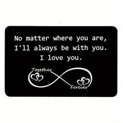 I LOVE YOU Engraved Aluminum Wallet Insert Card