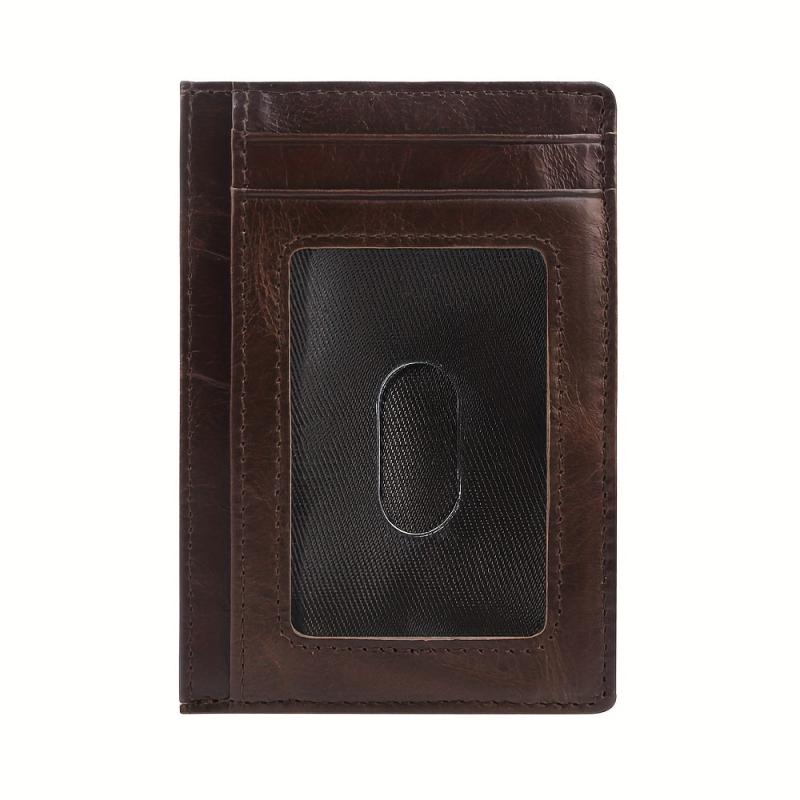 Vintage Crazy Horse Leather Men Wallet Card Holder Money Bag