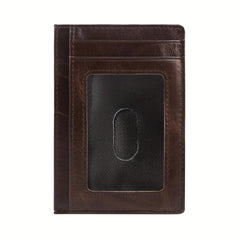 Vintage Crazy Horse Leather Men Wallet Card Holder Money Bag