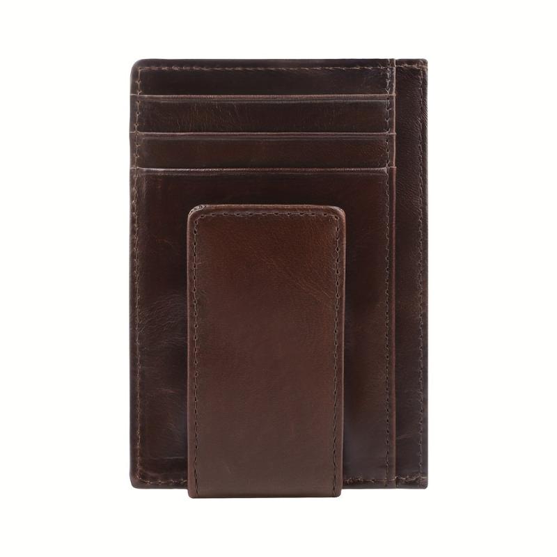 Vintage Crazy Horse Leather Men Wallet Card Holder Money Bag