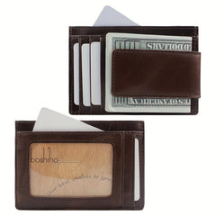 Vintage Crazy Horse Leather Men Wallet Card Holder Money Bag