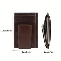 Vintage Crazy Horse Leather Men Wallet Card Holder Money Bag