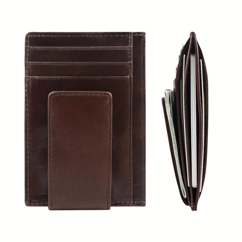 Vintage Crazy Horse Leather Men Wallet Card Holder Money Bag