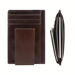 Vintage Crazy Horse Leather Men Wallet Card Holder Money Bag