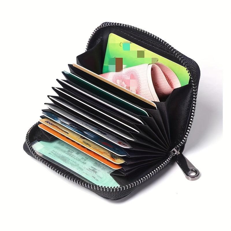 Leather Card Holder Zipper Wallet Purse Card Bag
