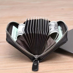 Leather Card Holder Zipper Wallet Purse Card Bag