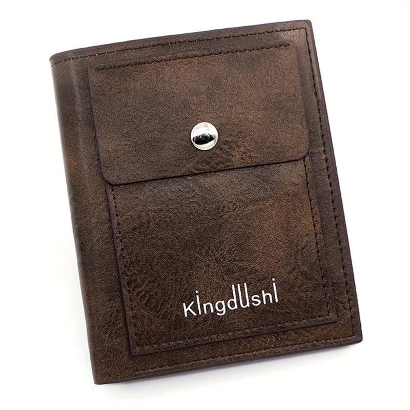Men's Leather Tri Fold Wallet Money Clip Card Holder