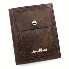 Men's Leather Tri Fold Wallet Money Clip Card Holder