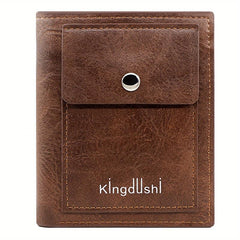 Men's Leather Tri Fold Wallet Money Clip Card Holder