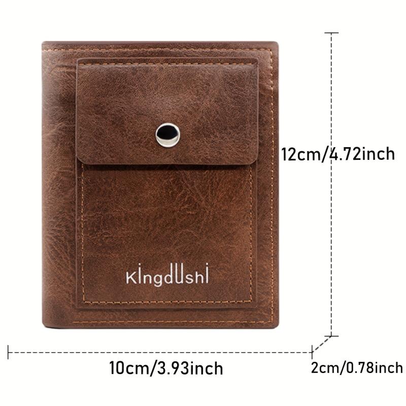 Men's Leather Tri Fold Wallet Money Clip Card Holder